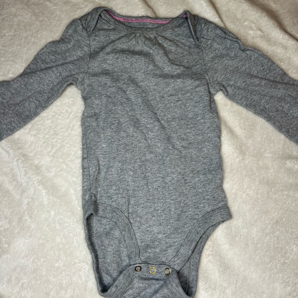 Cloud Island Gray L/S onesie